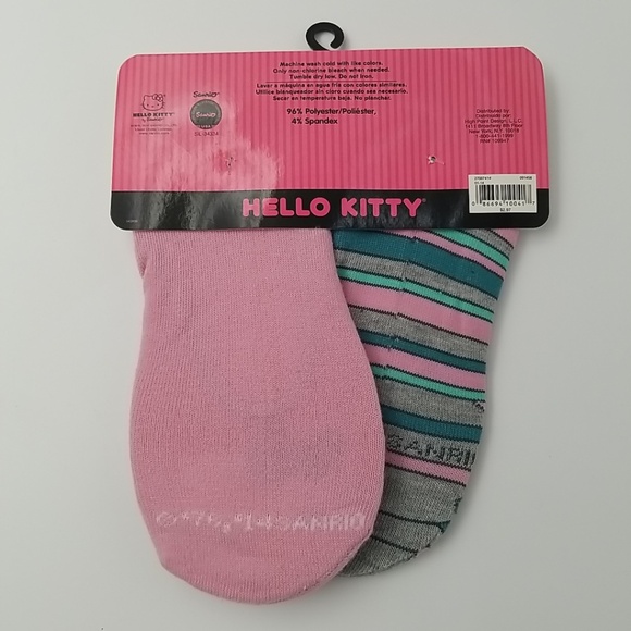 Lot of 4- Hello Kitty Women's Slipper Socks 2 Pair Packs. (Shoe Size 4-10) New - Picture 9 of 13